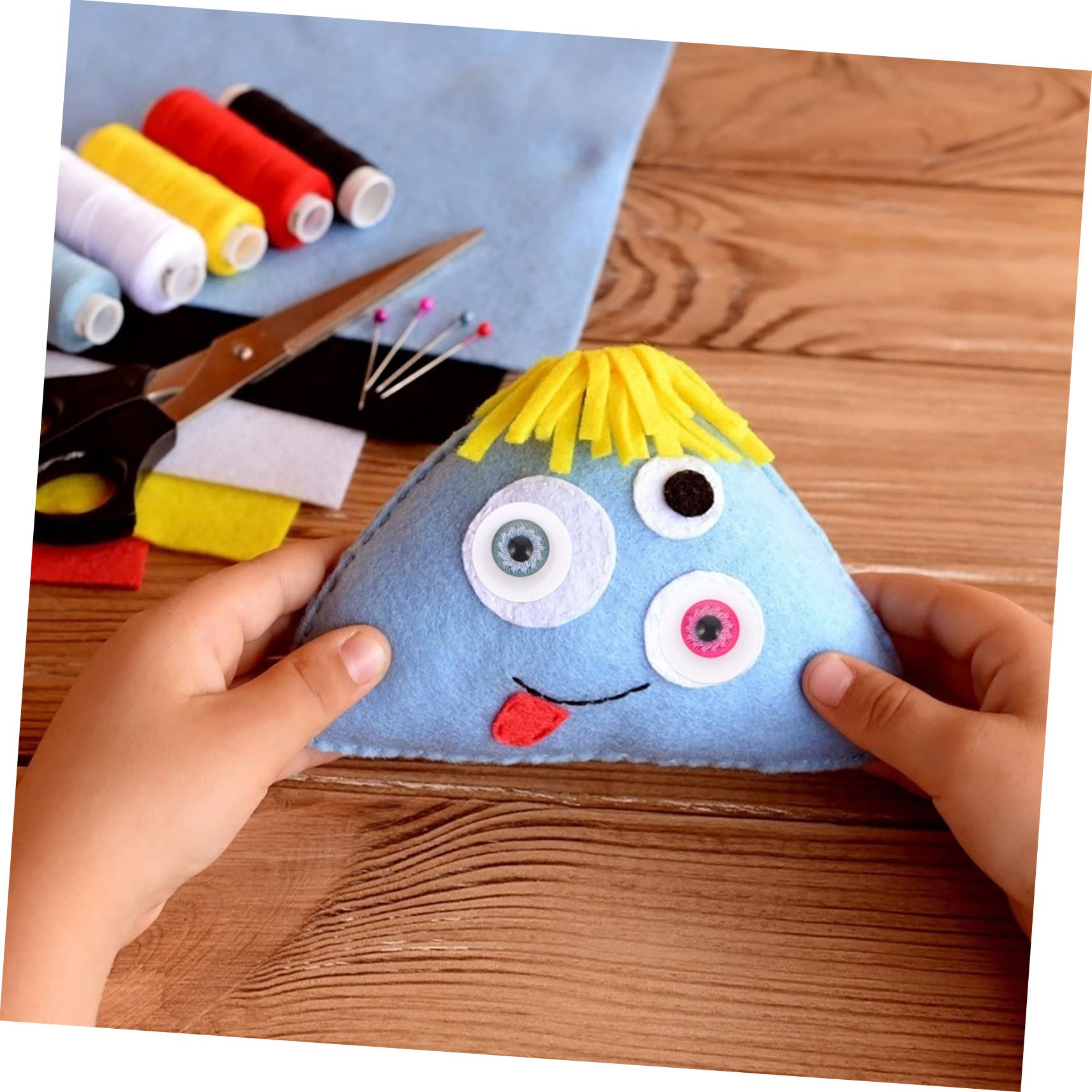 NUOBESTY 200stücke Halloween Puppenaugen Bunte Augäpfel Für Bastelprojekte Blau Grün Kaffee Für Kreative Puppen Und Halloween-Dekorationen