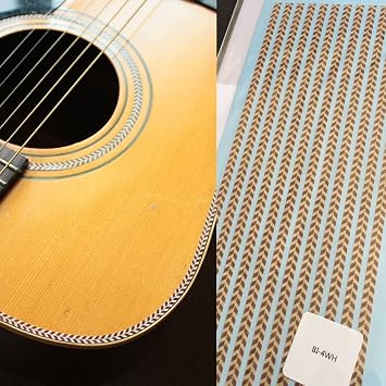 Binding Stickers Decals for Guitar & Bass Body, Neck & Headstock - 4mm - Wood Herringbone