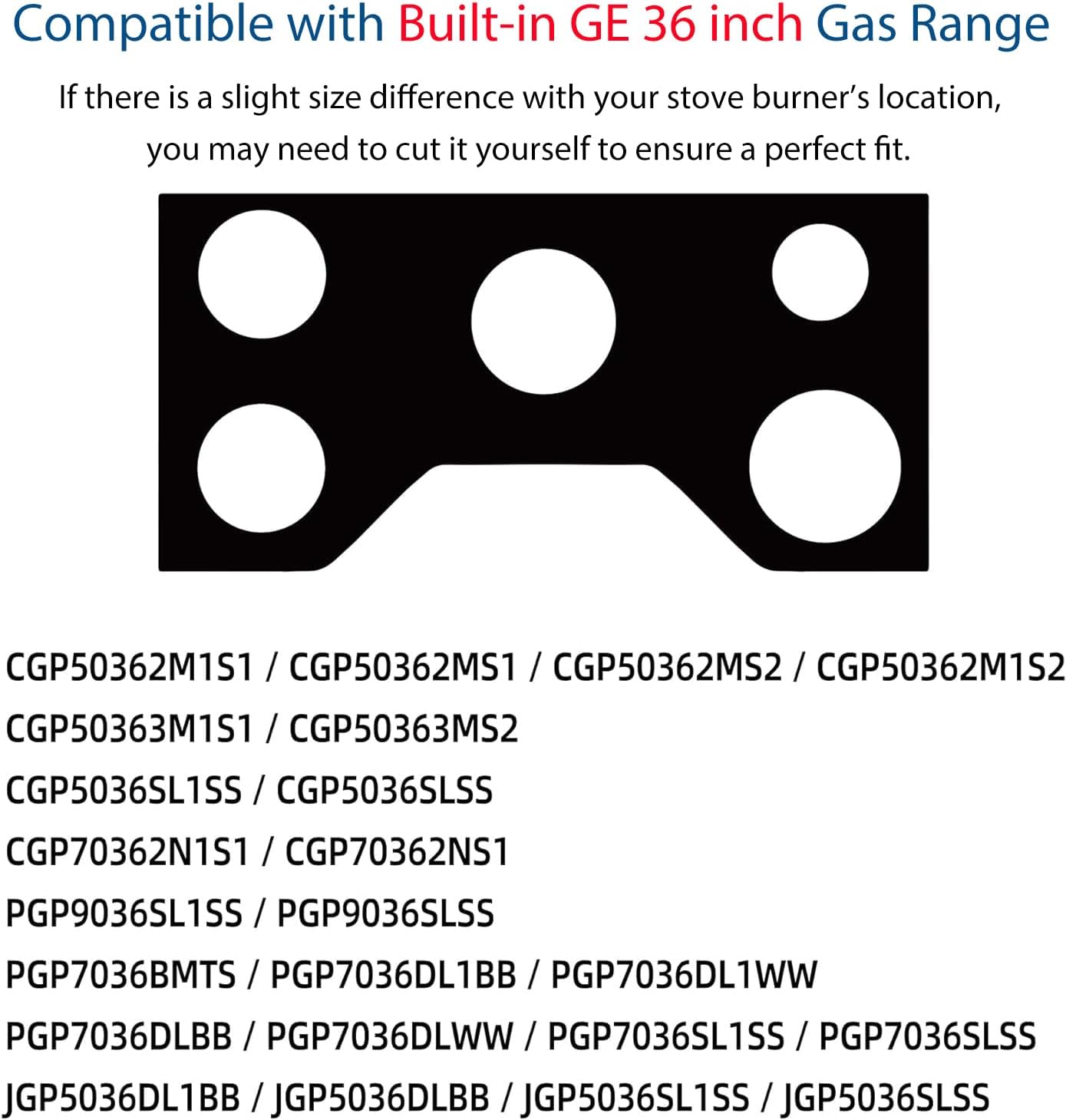 Stove Cover For 36 Inch GE Gas Range Model JGP5036 PGP7036 PGP9036 CGP5036 CGP7036, Upgraded 0.4MM Thickness Reusable Stove Burner Covers For GE Gas Stove Top Protector