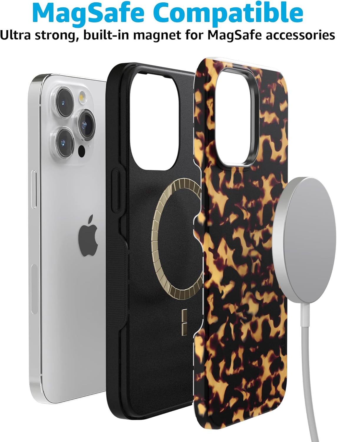 Casely iPhone 15 Pro Case | Shell Shocked | Tortoise Print | Bold Protective Design | Compatible with MagSafe
