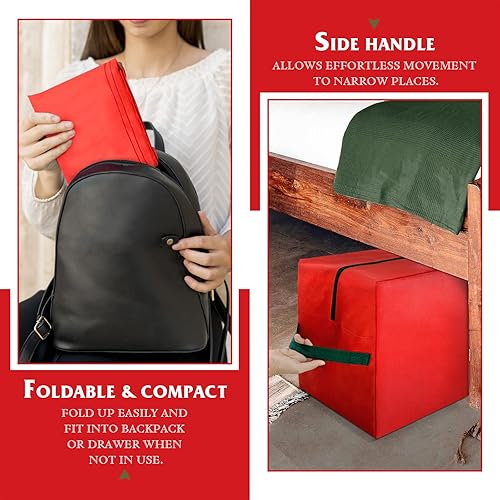 Miniatura 5 de Bolsa de almacenamiento para árbol de Navidad, caja de almacenamiento para árbol de Navidad artificial de 9 pies, bolsa de almacenamiento