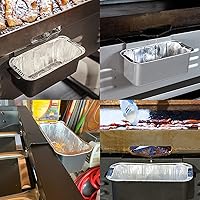 Vista 5 de 50Pack Drip Pan Compatible for Blackstone Griddles 28 & 36 & 30 & 22 & 17 Inches, Aluminum Foil Grease Drip Pans, Grill Grease Tray Griddle