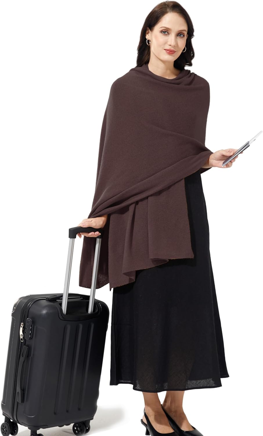 Soft Cashmere Blend Wrap Chic Scarf Stole for Women Wayfarer Travel Extra Large 87"x28" - Image 2