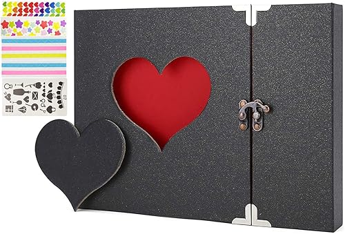 BORR - Álbum de recortes hecho a mano para parejas, álbum de fotos para familia, libro de recuerdos familiares, libro de recortes de página negra