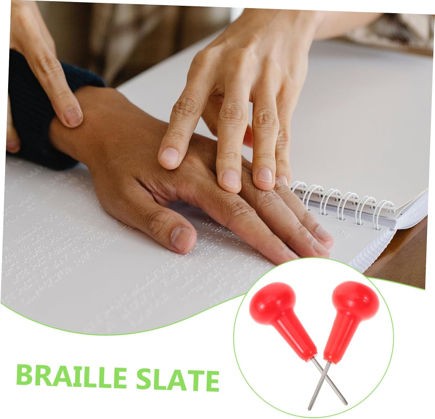 2pcs Braille Writing Pen for Blind Individuals Plastic Braille Writing Tool for Visually Impaired Unique Design for Essential Learning Supply