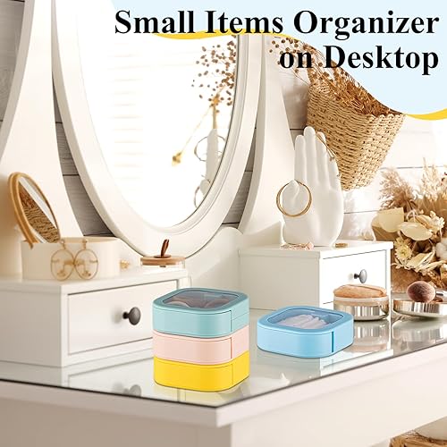 Miniatura 38 de Kathfly Organizador de lazos para el cabello blanco, 4 unidades, portátil, contenedor de almacenamiento para accesorios para el cabello, apilables