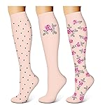 WITHYOU 3 Pairs Compression Socks for Women & Men 15-20 mmHg,Best Support for Nurses Running Hiking