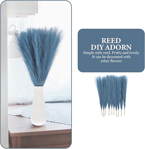 Miniatura 9 de Garneck 40 pcs Artificial Artificial Flowers decoraciones para salas de casa Tall Reed Grass Home Decoration Fake Reed Bouquets DIY Reed Accessories