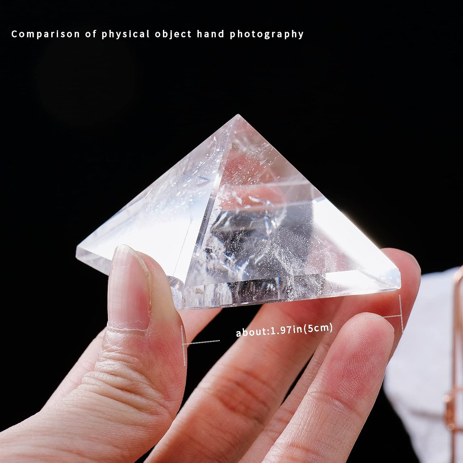 Runyangshi Natural Crystal Pyramid Energy Generator | 2.0x2.0in (5x5cm) Healing Crystal Pyramid for Protection & Positive Energy | Natural Quartz for Chakra Reiki Home Decor - Image 2