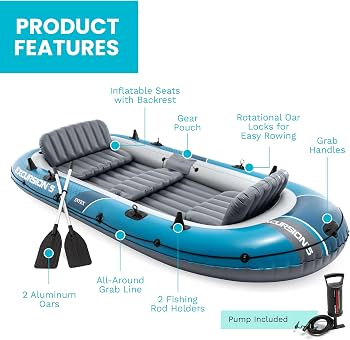 INTEX 66325EP Excursion 5 Inflatable Boat Set: Includes Deluxe