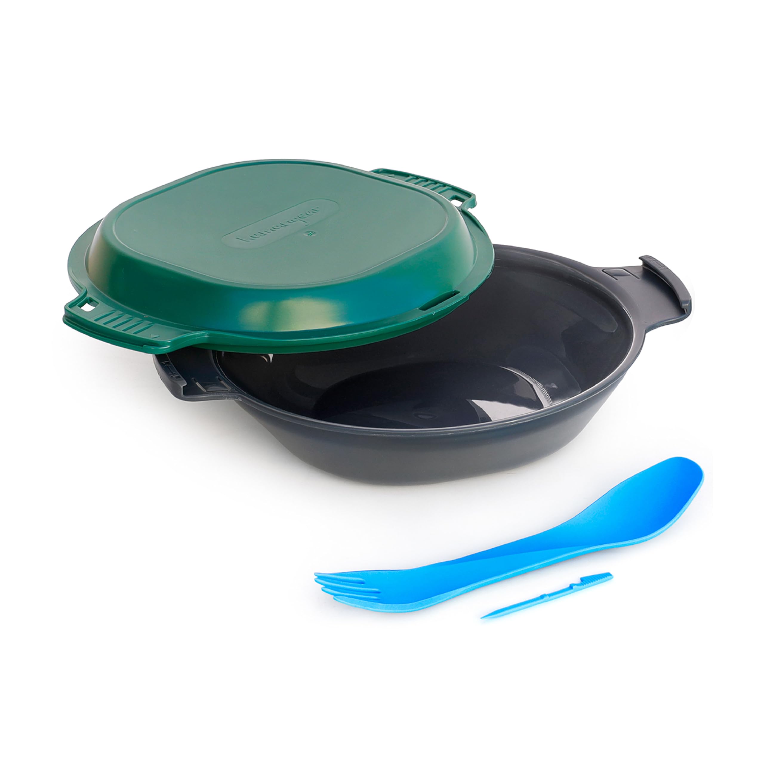 humangear GoKit Light | Travel Mess Kit | 5-Tool Portable Bowl, Plate, Spork | Camping Utensils