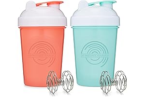 GOMOYO 2-Pack Small Shaker Cup with Whisk, 20-Ounce