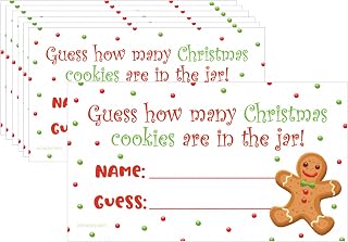 Christmas Party Game - How Many Christmas Cookies in the Jar Party Actvitity (30 Extra Guessing Cards)