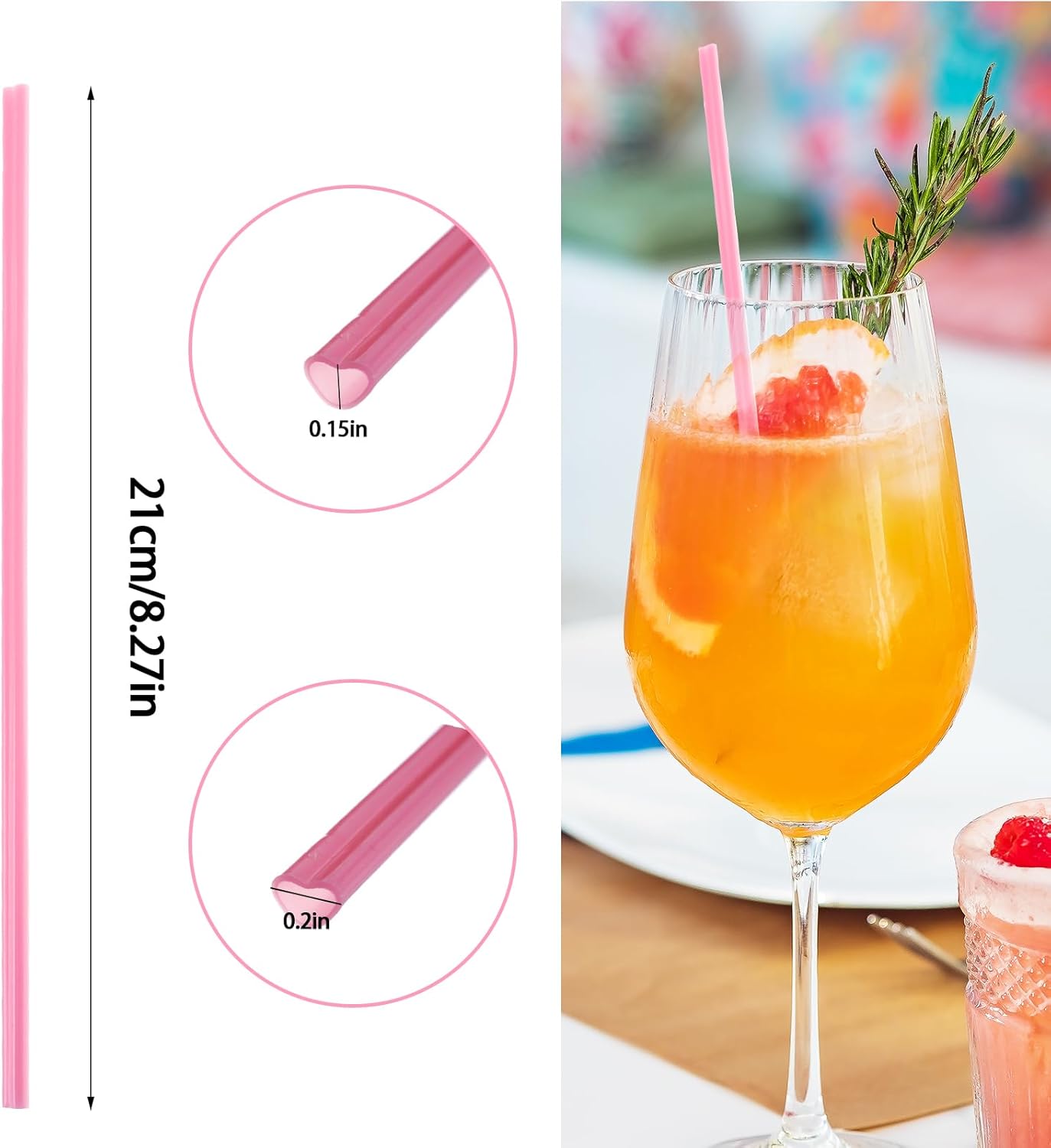 50Pcs Heart Plastic Cocktail Straws, Cute Drinking Straw for Valentine's Day Wedding Birthday Party Supplies (50, Pink) - Image 2