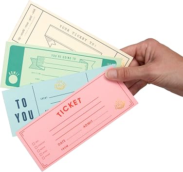 Suck UK Coupon Book | Blank Tickets for Events | DIY Voucher Card | Retro Design Novelty Gift | Date Night Cards for Him & Her | Personalized Coupons | Hard Cover Custom Birthday Gift Vouchers