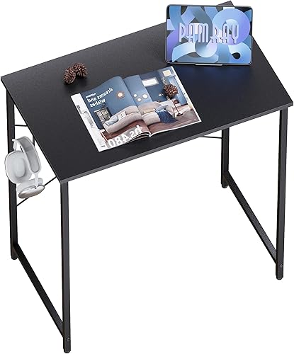 Pamray Escritorio de computadora de 47 pulgadas para espacios pequeños con bolsa de almacenamiento, escritorio de trabajo de oficina en casa con