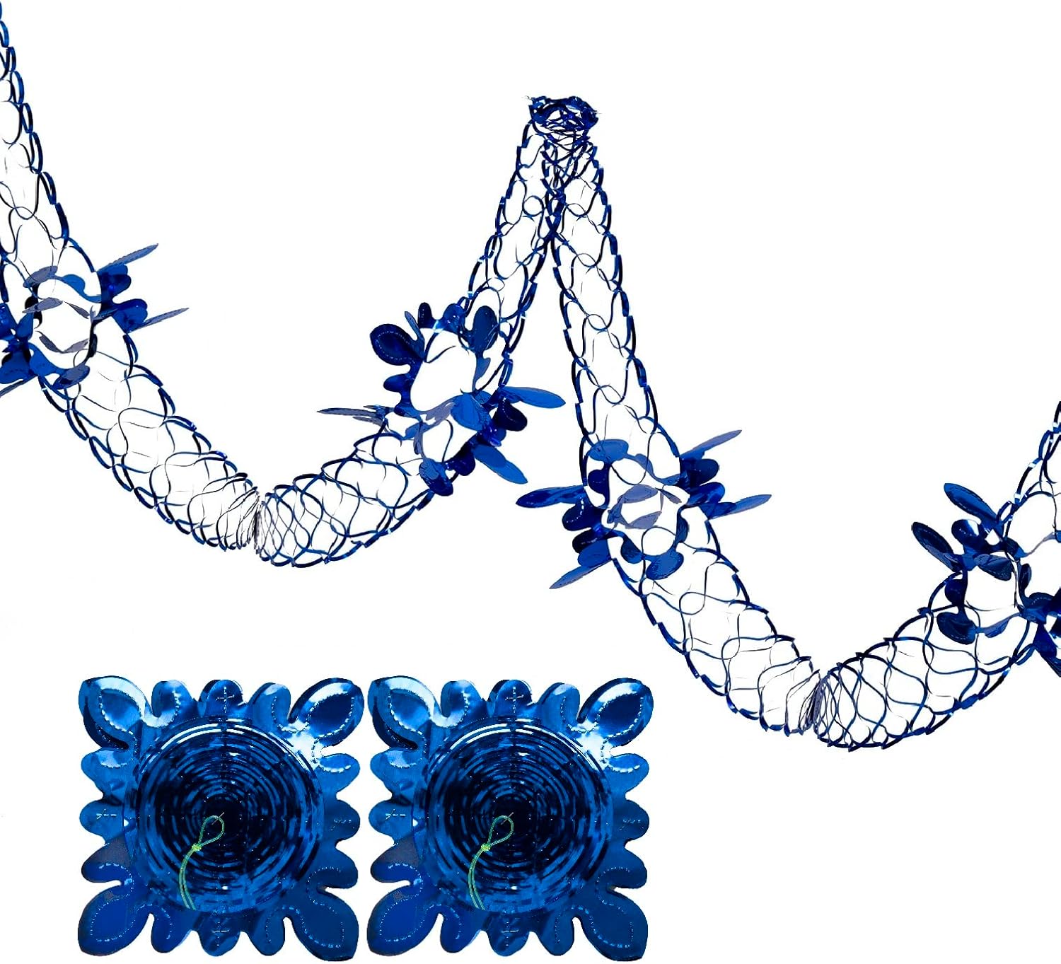 2 Pk Foil Garland Flower Christmas Hanging Decoration Wall Ceiling