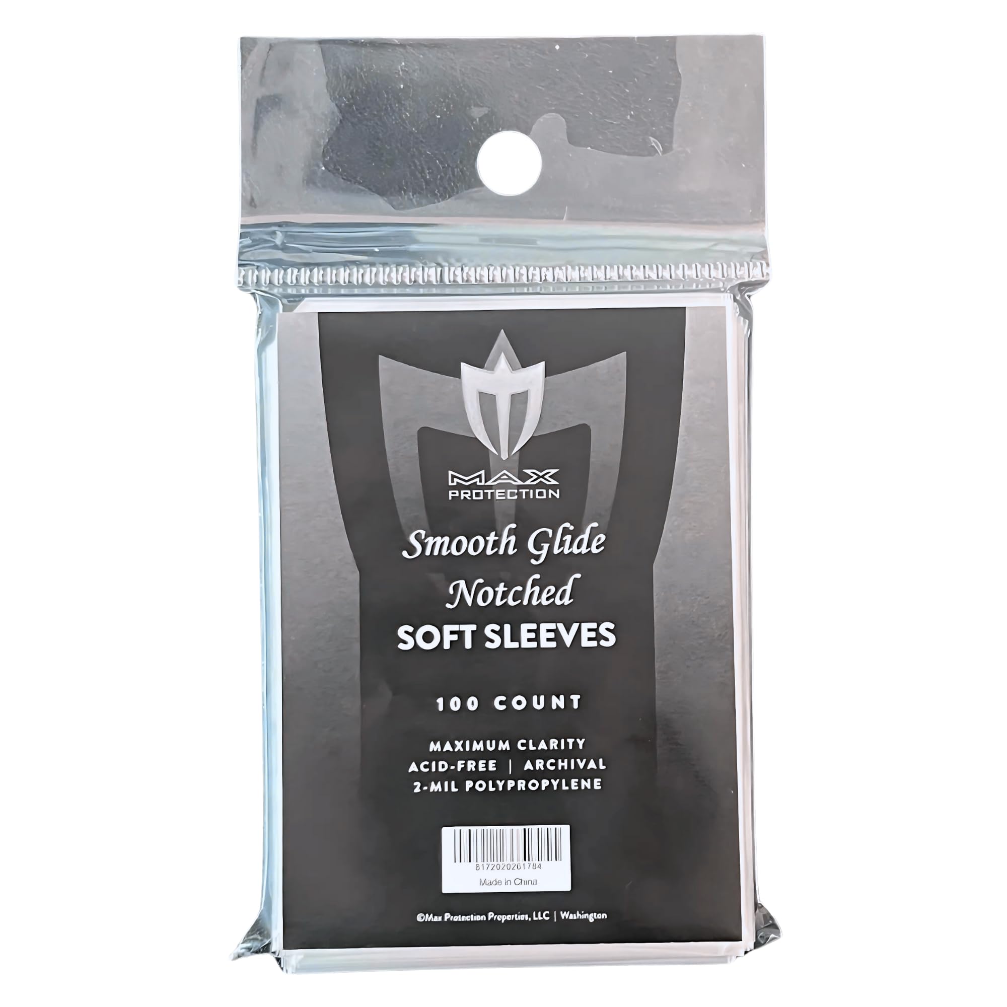 Max Protection Lot de 1000 pochettes crantées pour cartes à collectionner, sans acide et sans danger pour les échanges, les sports, les cartes à collectionner