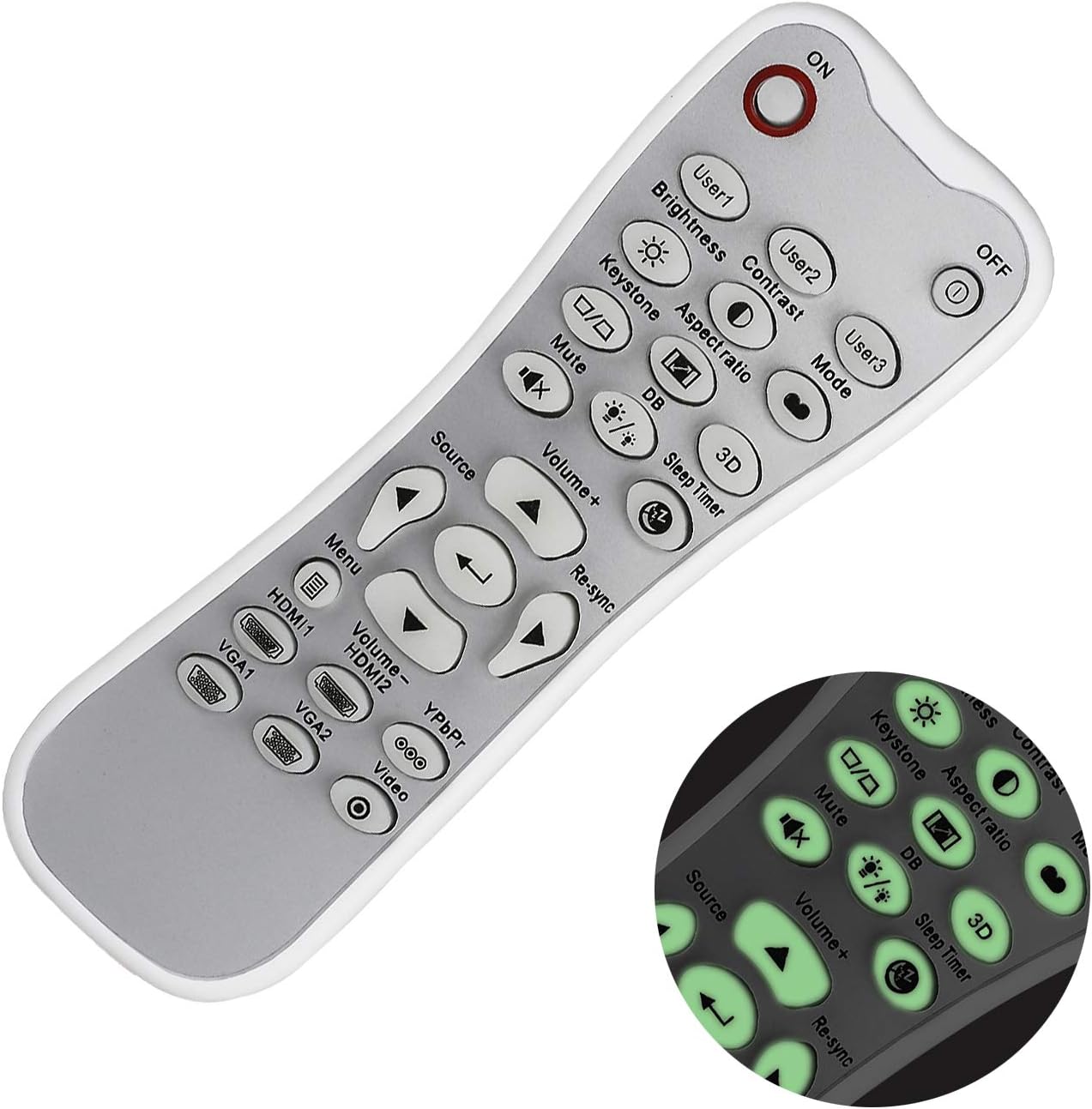 New Replacement Remote Control compatible with Optoma Projector HD26 GT1080 GT1070X HD141X DH1008 HD37 HDF536 HDF537ST HD200D EH200ST L-27-5KEY Controller