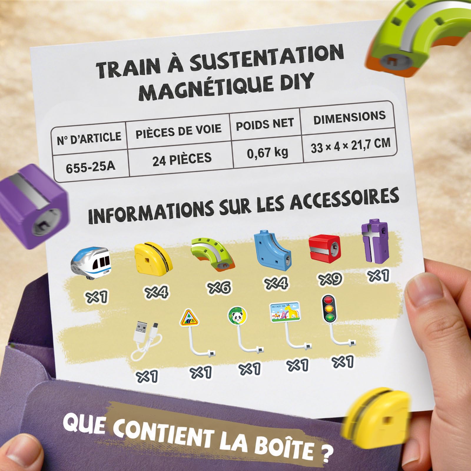 YESHIN Clickrail Ensemble de Train Électrique, Kit de Voie de Train DIY avec Dispositions 3D Défiant la Gravité, Train Motorisé et Cube de Voie Magique, Jouet de Fusion de Voie Électrique pour Enfants