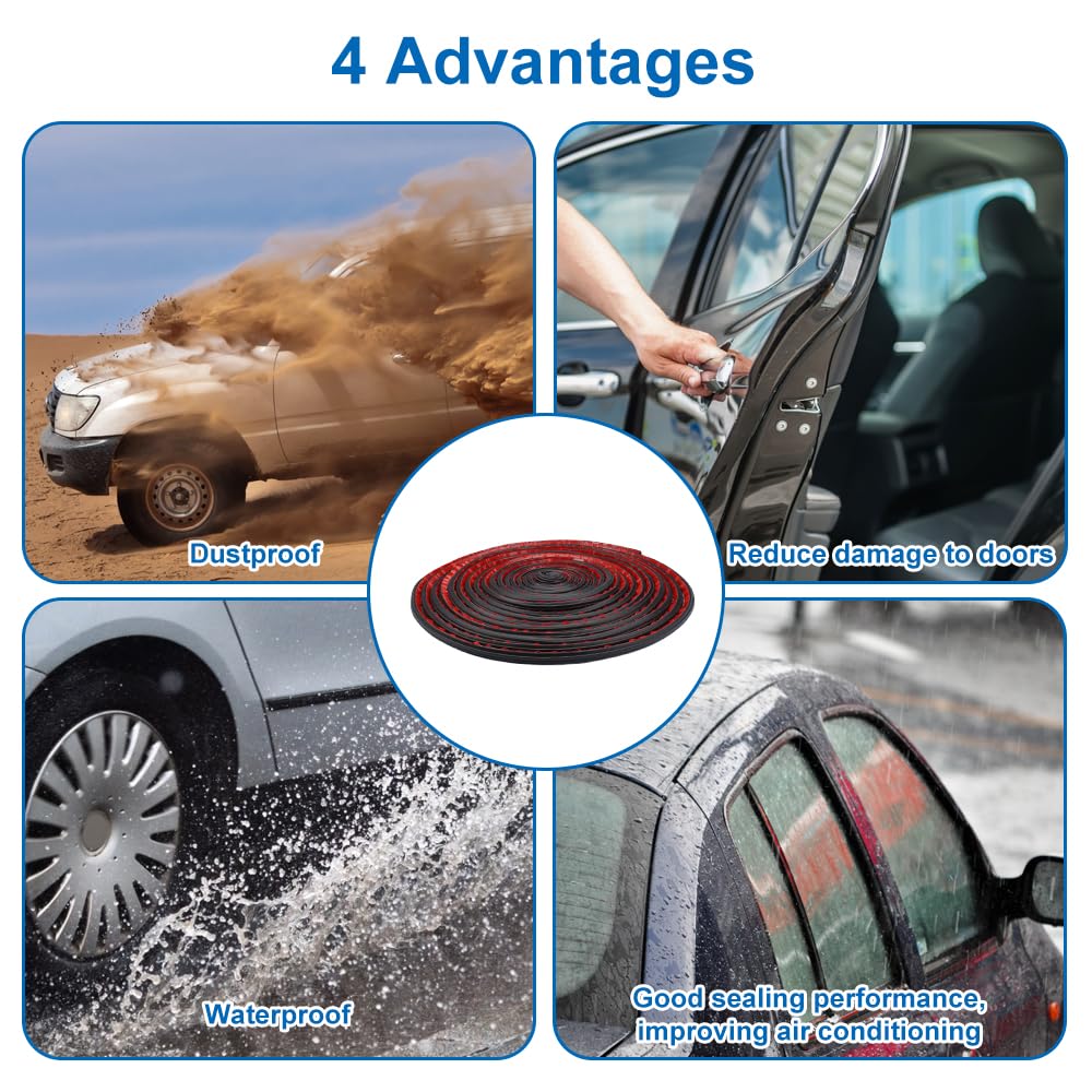 Guarnizione Porta Auto Universale - Nero, 10.36 M, Autoadesiva, Impermeabile E Antirumore, Per Portiere E Cofani - Foto 3