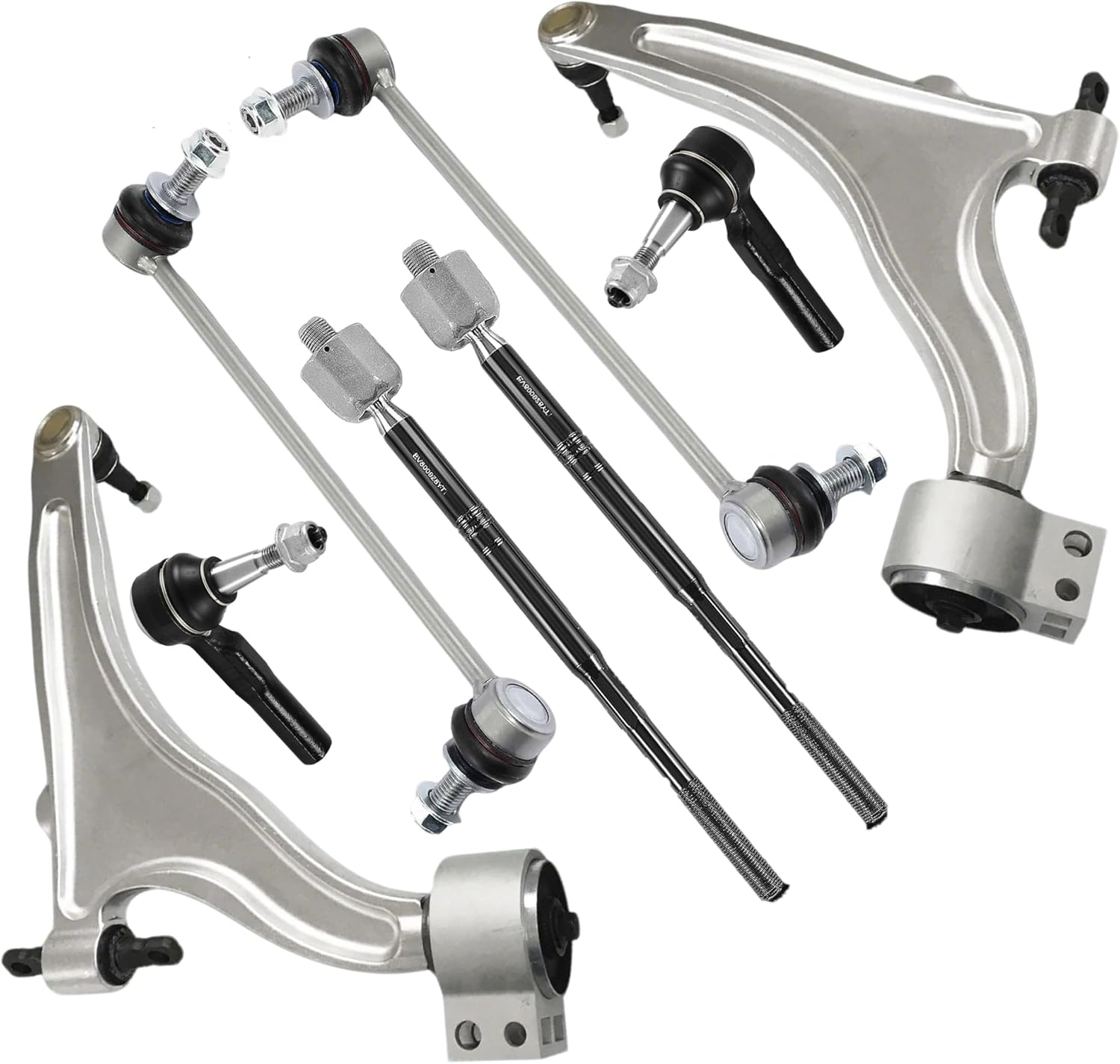 Suspension Front Control Arm Kit Compatible With 2010-2016 Cadillac SRX 8Pcs Front Lower Control Arm, Sway Bar Link Front, Inner & Outer Tie Rod Ends