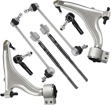 Suspension Front Control Arm Kit Compatible With 2010-2016 Cadillac SRX 8Pcs Front Lower Control Arm, Sway Bar Link Front, Inner & Outer Tie Rod Ends