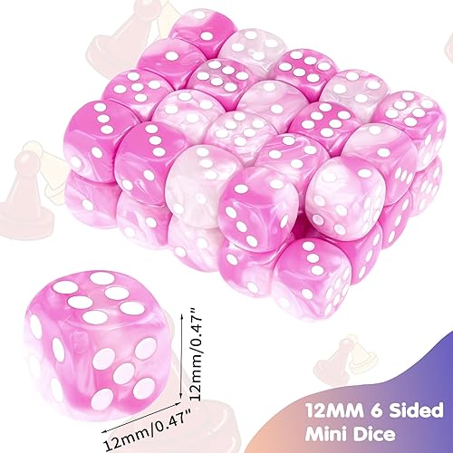 Vista 103 de Juego de 36 dados de 0.472 in de 6 caras de 0.472 pulgadas, juego de dados D6 de colores translúcidos, dados estándar de 6 caras
