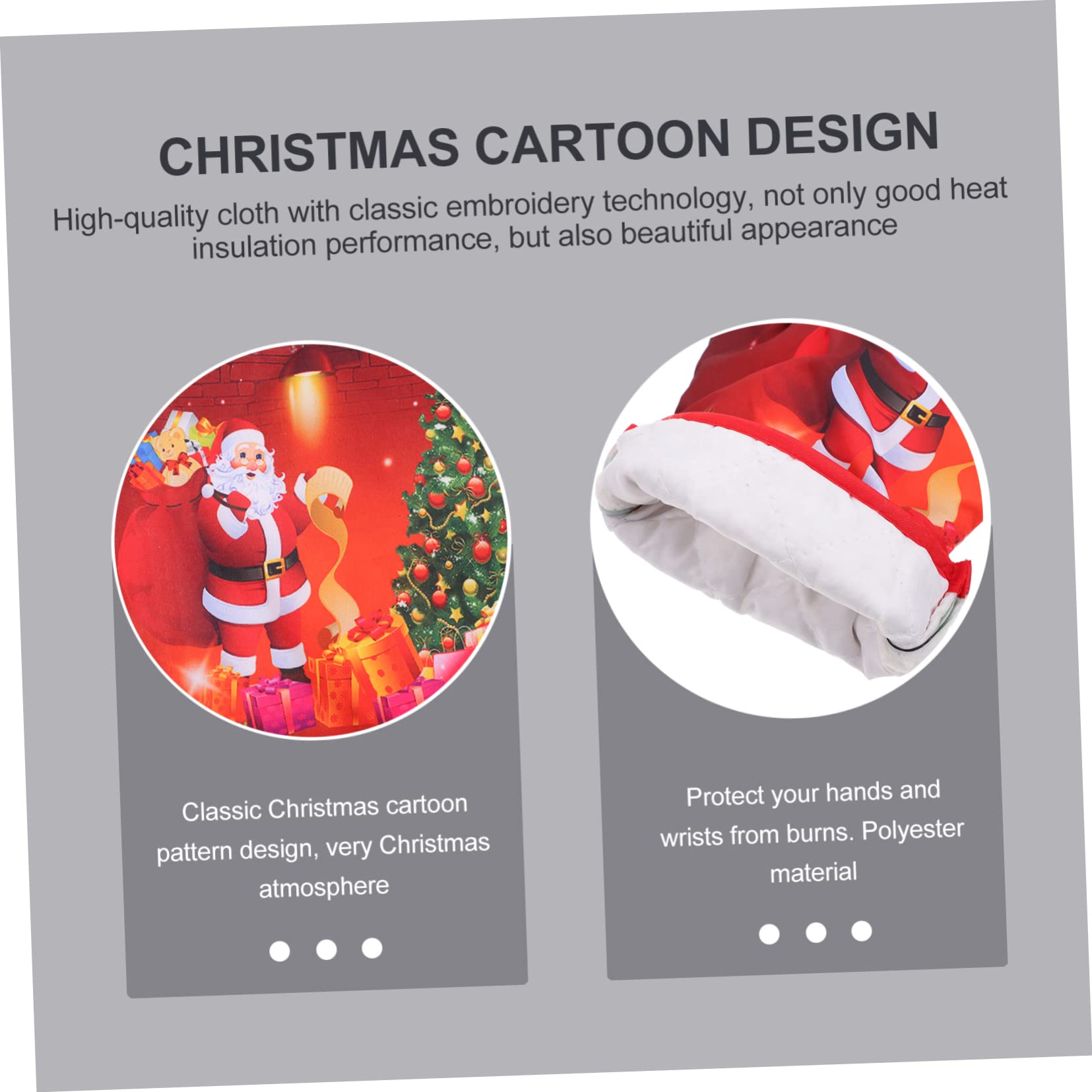 ULTECHNOVO 4stücke Hitzebeständiger Ofenhandschuh Küchenhandschuh Topflappen Hitzebeständiges Kissen Weihnachtshandschuh Rot