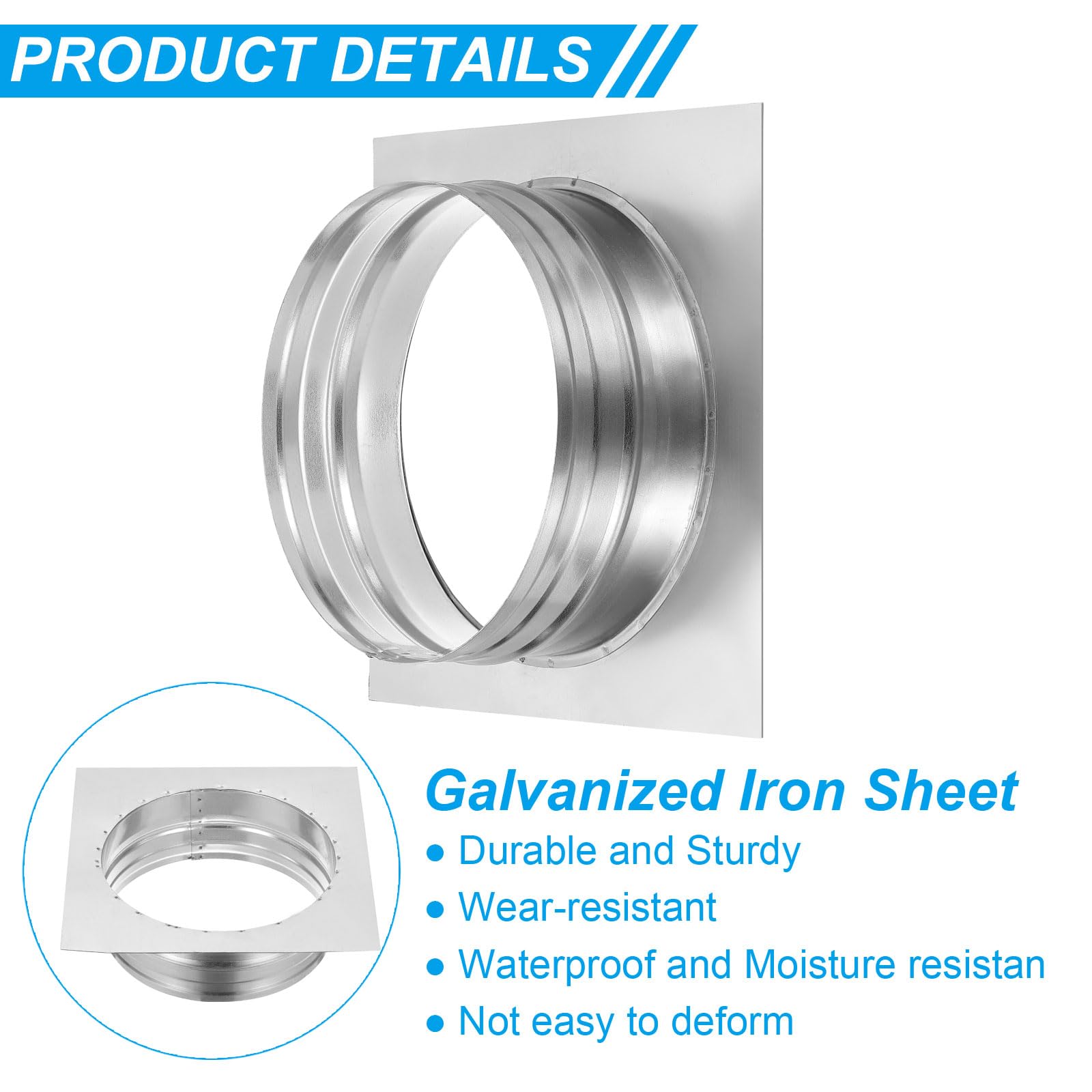 PATIKIL 8" / 195mm Duct Connector Flange - Image 3