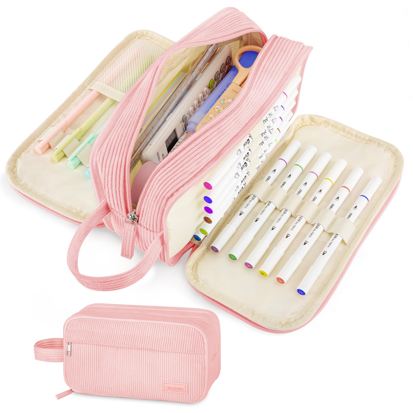YILANCOL Cute Big Pencil Case Pouch Bag with Handle for Teen Girls Boy Gift — image 1