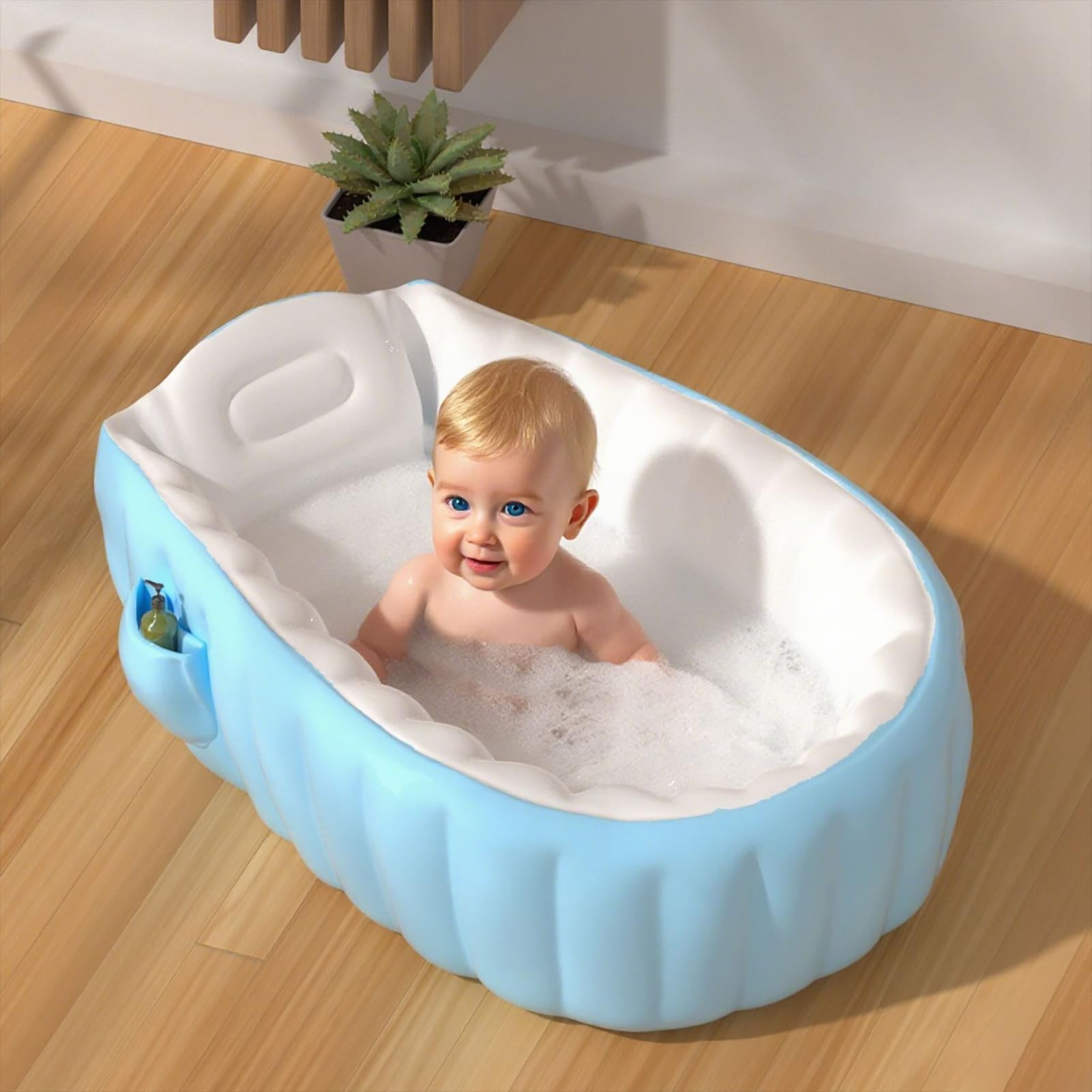 Vasca Da Bagno Da Viaggio per Neonato Catino Pieghevole Essenziale Bimbi 2+ | Vasca Portatile Bambini Con Pompa A Pedale Casa Interno Bagno Hotel Esterno Viaggio Vacanza Bambini Piccoli