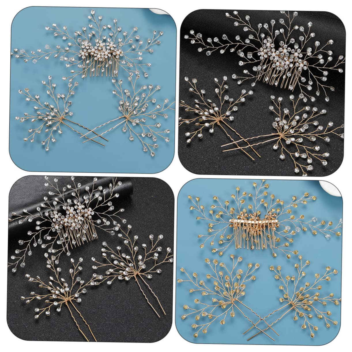 FRCOLOR 5 Set Di Pettini Per Da Sposa Romantici Perni Per Da Sposa Accessori Per Ornamenti Eleganti