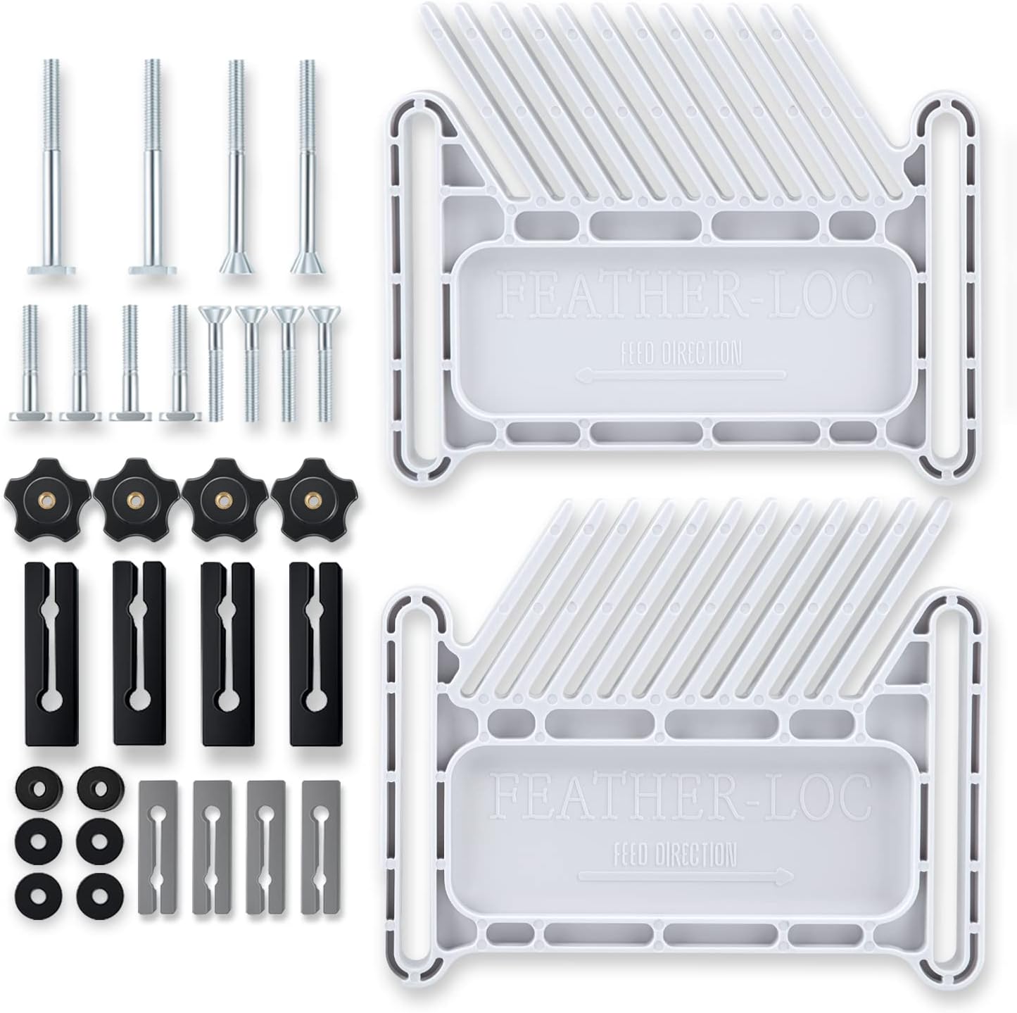 Upgrade Featherboard Woodworking Tools Safety Device Stackable Feather board for Most Standard 3/8" x 3/4" & 5/8 x 1/4 T-Slots, Miter Slots, T-Track on Table saws, Router Tables & Band Saw