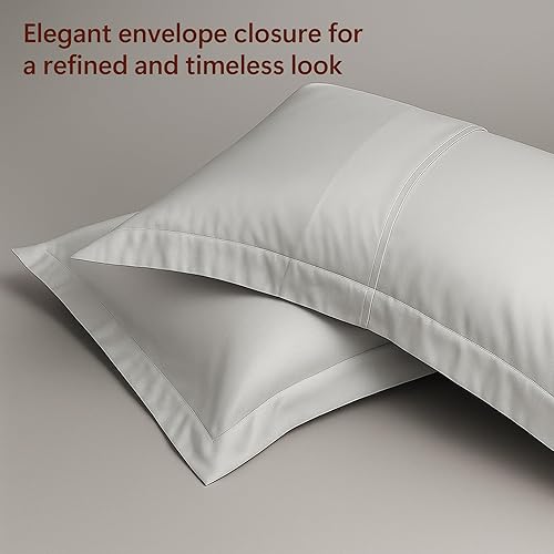 Miniatura 2 de Peru Pima Juego de funda de edredón - IndividualIndividual XL, 100% algodón Pima peruano, Percal, 285 hilos, refrescante y transpirable, cremallera