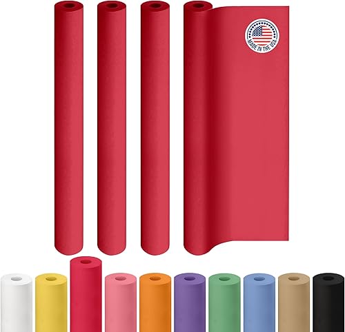 Miniatura 117 de IDL Packaging - Rollo de papel kraft rojo de 36 x 2160 pulgadas (180 pies), hecho en Estados Unidos, grosor 45 libras, arte, envoltura regalos