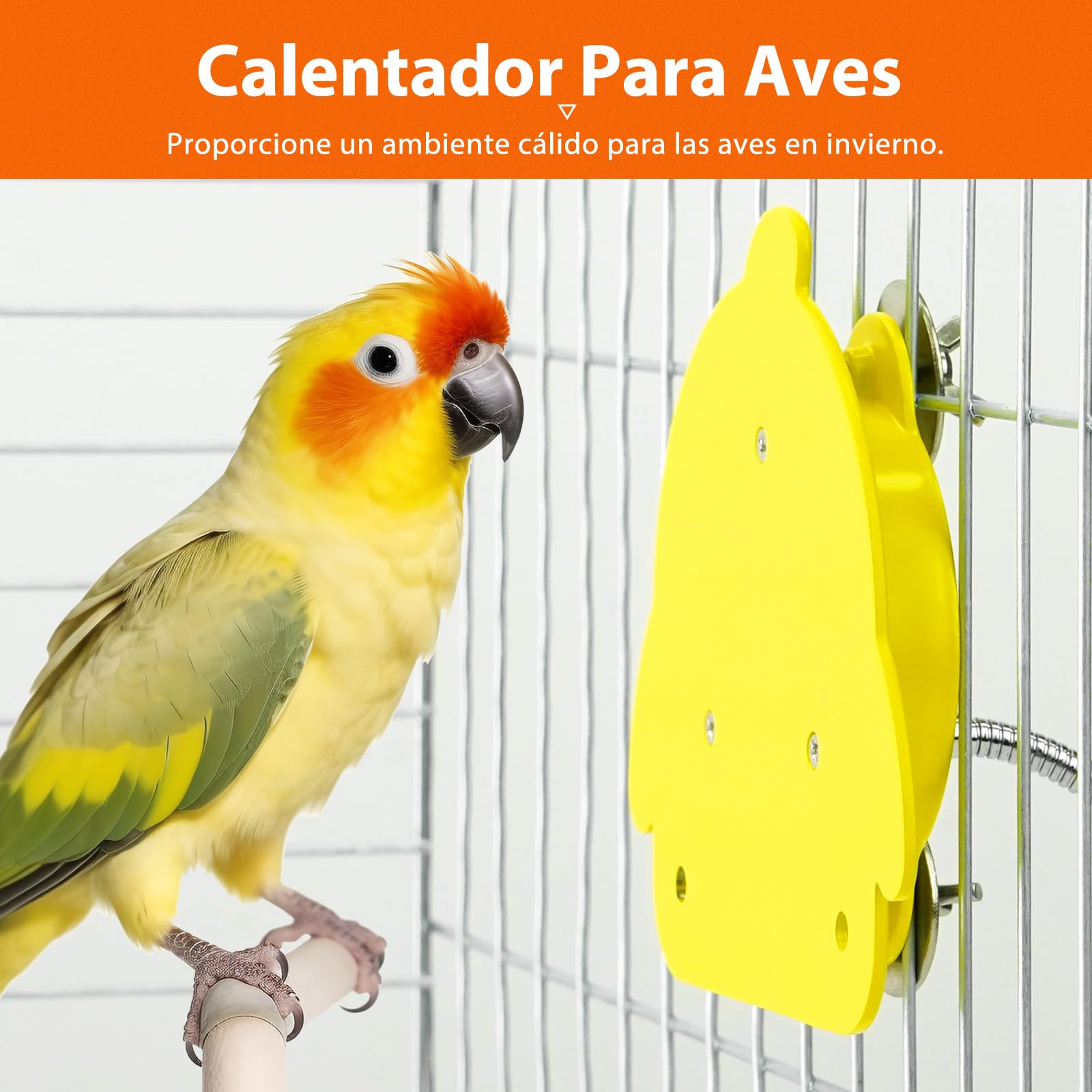 Calentador Para Jaulas de PáJaros, Plataforma Calefactora Para Perchas de PáJaros de 12 Voltios, Calentador TermostáTico Para PáJaros, IP67 Resistente Al Agua, Accesorios Para Jaulas de PáJaros
