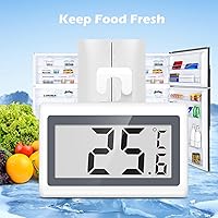 Vista 8 de KeeKit Termómetro para refrigerador, termómetro digital para nevera con pantalla LCD, medidor de temperatura del congelador con interruptor de ℃/℉