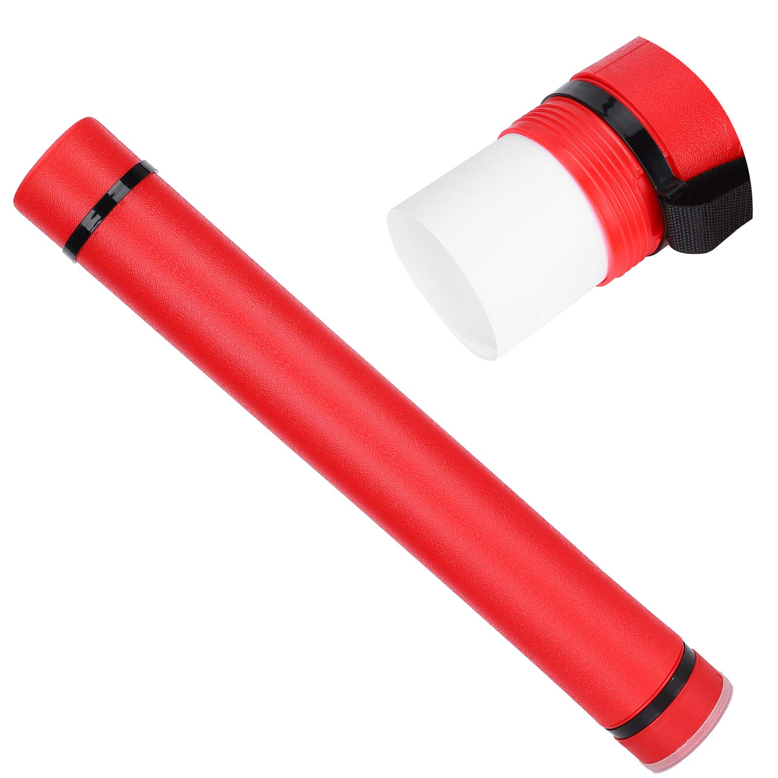Tubo Telescopico Professionale per Opere d'Arte, Poster e Mappe, Design Rotondo, Lunghezza Regolabile, Rosso