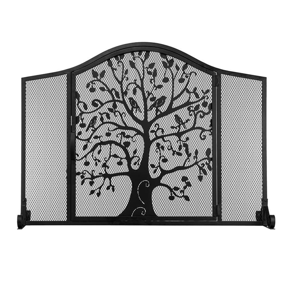 Schermi per Caminetti di Guardia Ferro in ferro battuto Camino Schermo divisorio Schermo divisorio Bird Moda Decorazione Soggiorno Casa Stufa Aperto Porta Schermo Pastorale Pastore Accessori per Camin