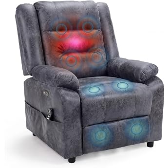 Asukale Electric TV Chair with Standing Aid, Relaxing Chair, Massage Chair with Heat Function, Reclining Function, Remote Con