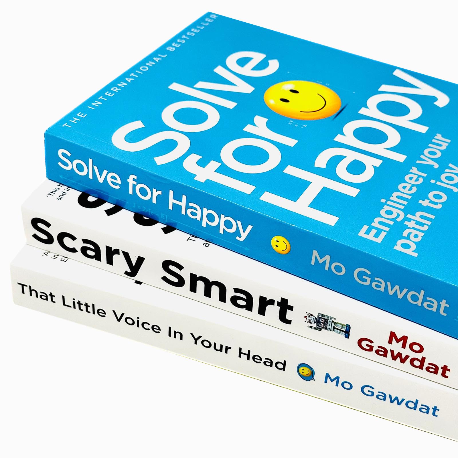Set di 3 libri della collezione Mo Gawdat (Quella vocina nella tua testa, Risolvi la felicità, la paura e l'intelligenza)