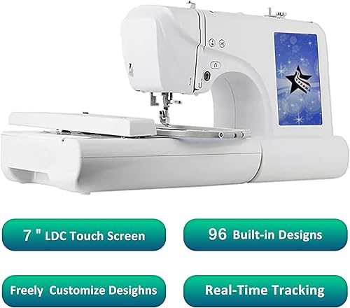 Miniatura 2 de AVERMA Maquinas de bordado computarizadas E3 96 diseños de bordado integrados de 394 x 925 pulgadas área de bordado pantalla táctil grande de 7