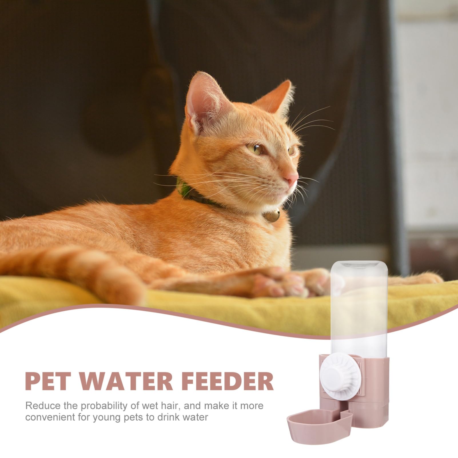 VANZACK Pet Water Dispenser Automatic Hanging Water Bottle for Cats and Rabbits Stylish Design Capacity Easy Water Level Inspection Reduces Wet Fur