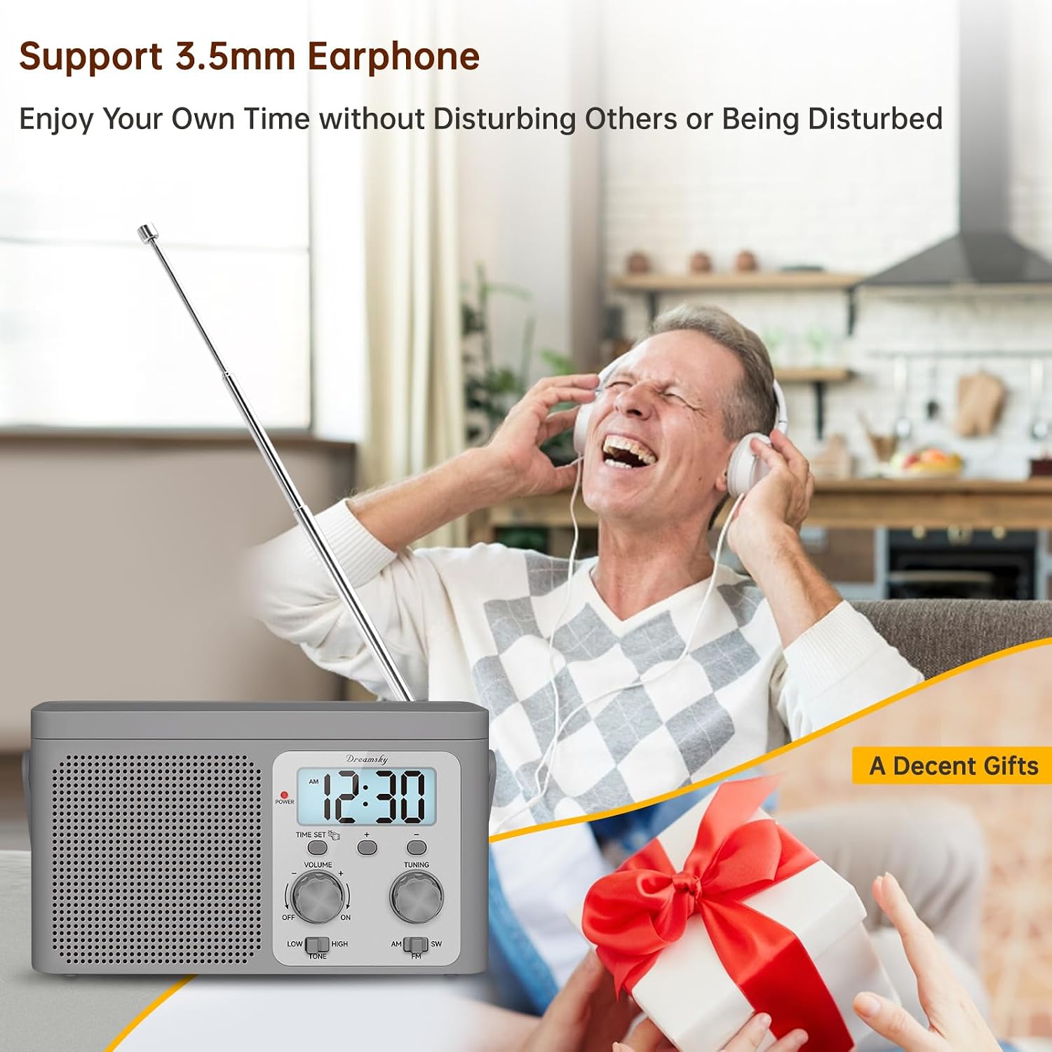 DreamSky AM FM Radio Portable Shortwave Radio Battery Powered/Plug in Wall 7 71e6YLtrKPL. AC SL1500