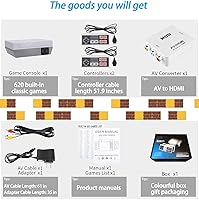 Vista 7 de ZeroStory Retro Game Console, HDMI and AV Output 8-Bit Classic Mini Game Console with Built-in 620 Games and 2 Retro Controller for Christmas