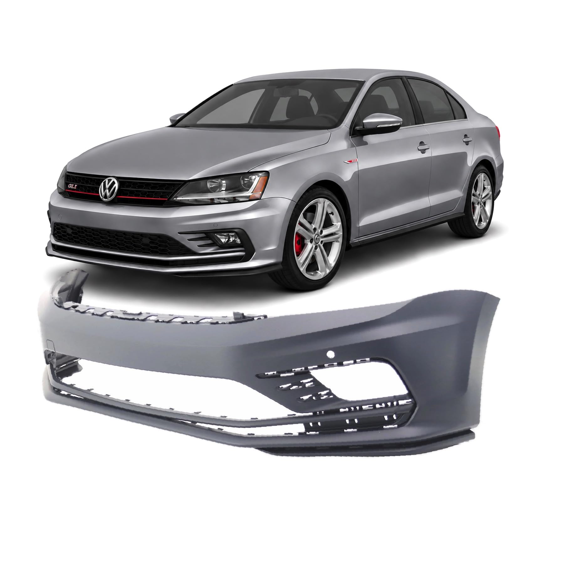 FitParts Compatible with Volkswagen Jetta 2016–2018 Front Bumper Cover