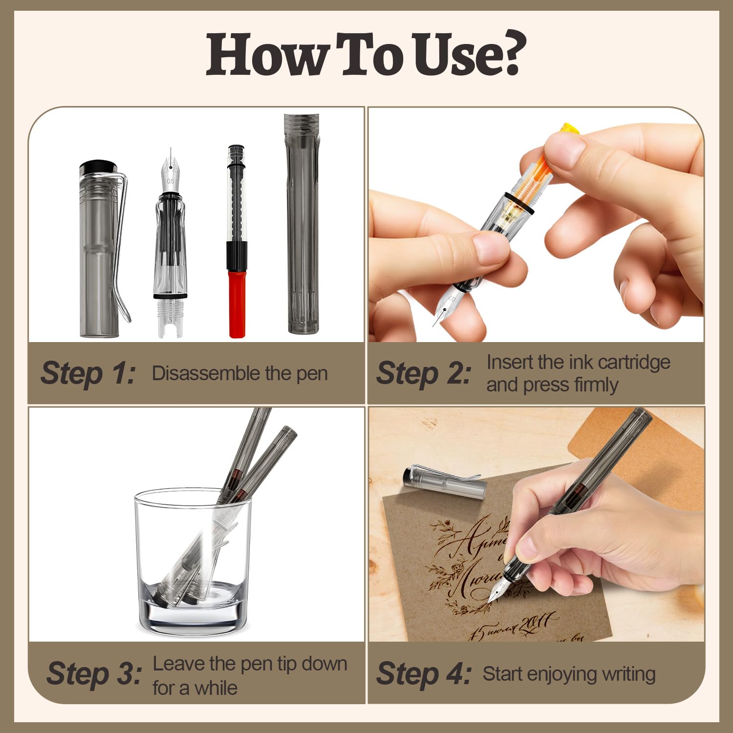 How To Use A Calligraphy Pen With Ink Cartridges Dip Pen Ink