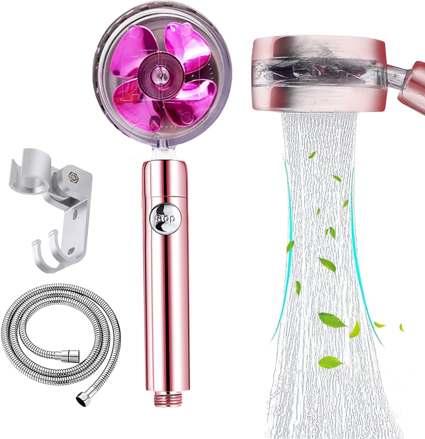 High Pressure Shower Head,Leepesx 360° Rotating Vortex Shower Head