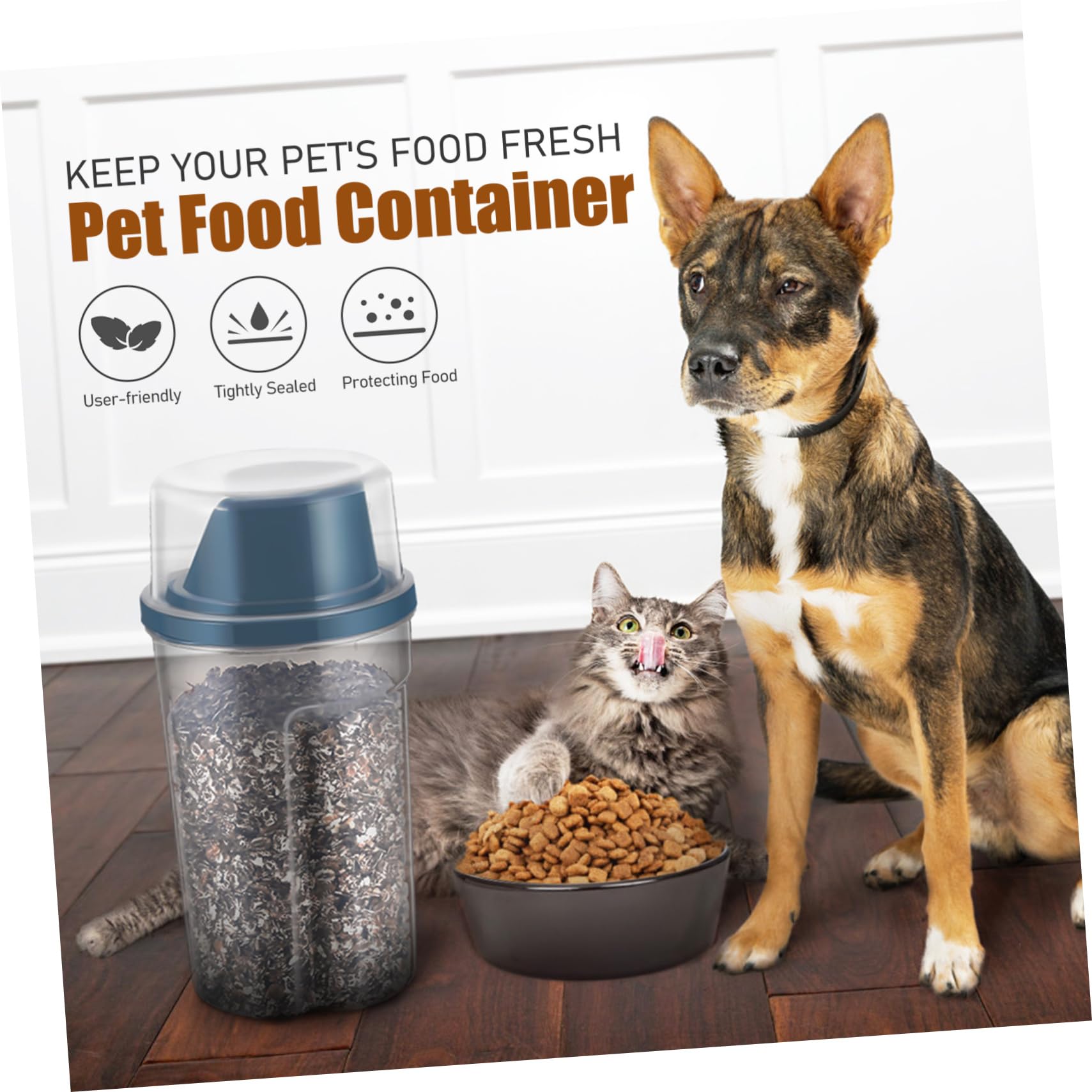 COLLBATH 3er-sets Futterbehälter Mit Deckel Luftdichter Vorratsbehälter Für Trockenes Tierfutter Futtereimer Für Katzen Hunde Und Vögel 2 Stück * 3